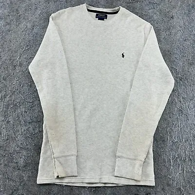Polo Ralph Lauren Shirt Mens XL Gray Thermal Waffle Knit Slim Fit Long Sleeve • $3.46