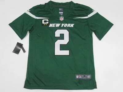 $59.99 • Buy Zach Wilson New York Jets 2 Star Captains Patch 2022-23 Season Jersey Green