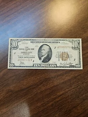 1929 Ten Dollars National Currency Note $10 - Kansas City Circulated J00982078A • $79.99