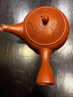 Vtg Japanese Tokoname-ware Teapot Unglazed Pottery Kyusu Sencha Signed/ 11 Oz • $56