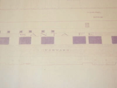 $99.99 • Buy  Antique Railroad Santa Fe Passenger Car Blueprint 1950s