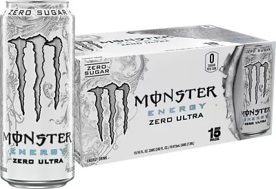 Monster Energy Zero Ultra Sugar Free Energy Drink 16 Ounce (Pack Of 15) • $35.55