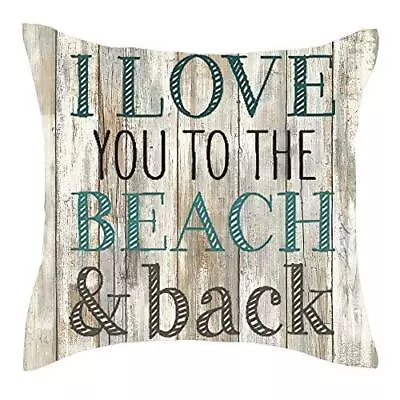 Throw Pillow Cover 18x18inches Festival Gifts I Love You To The Beach & Back ... • $20.76