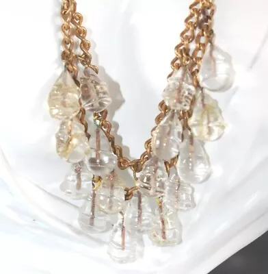 RARE Vintage MIRIAM Haskell ? CRYSTAL BIB Drop NECKLACE • $195