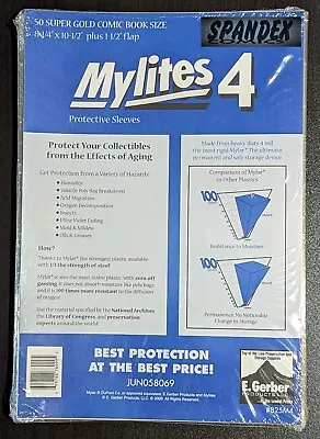 50 E. Gerber Mylites 4 Mylar Super Golden Comic Size 825M4 8 ¼ ” X 10 ½” • $49.99