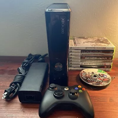 $46 • Buy Xbox 360 Slim 250GB Console Lot - Black With Games (20) - Tested