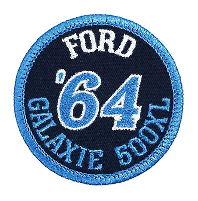 1964 Ford Galaxie 500XL Embroidered Patch Blue Twill/Aqua Iron-On Sew-On Hat Bag • $13.99