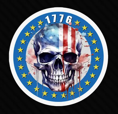 Patriotic America 1776 Sticker 2nd Amendment Hard Hat Molon Labe Skull Liberty • $1.99