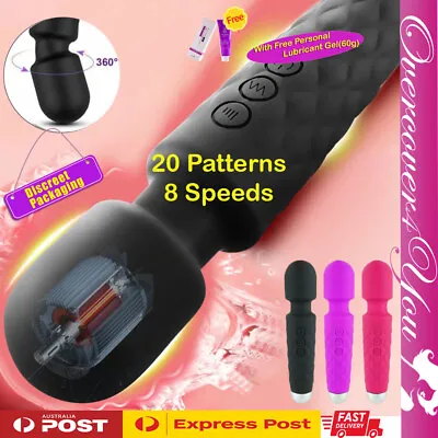 20 Modes Cordless Waterproof Mini Magic Wand Personal Massager Vibrator AU • $29.88