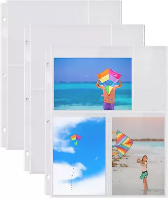 Photo Album Refill Pages - (4X6 Mixed Format 25 Pack) For 150 Photos 3-Ring Bi • $6.66