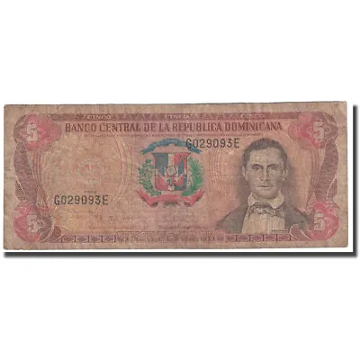 [#648099] Banknote Dominican Republic 5 Pesos Oro 1996 KM:152a VG • $15.54