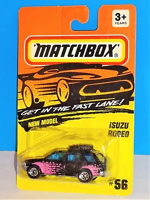 Matchbox 1995 Release #56 Isuzu Rodeo Black W/ Right Hand Drive Pink Splash • $5