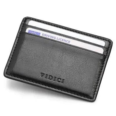 Slim Vegan Leather Napa Credit Card Wallet Holder ID Wallet + Gift Box • £5.99