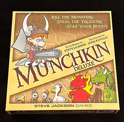 Munchkin Deluxe Board Card Strategy Game Steve Jackson Games Complete • $16.99