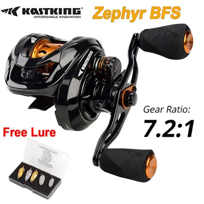 KastKing Zephyr Baitcasting Reel 7.2:1 Bait Finesse BFS Fishing Reel With Lure • £92.23