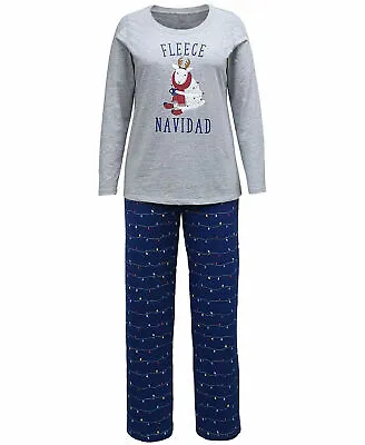 New Family PJ's Matching Women Navidad Family Pajama Set Holiday Light Large  • $15