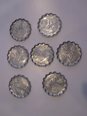 Aluminum Coasters  Set Of 9  Vintage  FREE SHIPPING! • $11.95