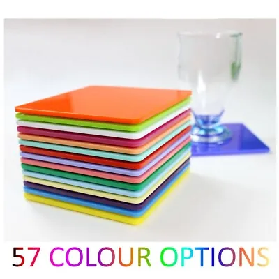 £3.90 • Buy Plastic Coaster Acrylic Coasters Colour Kitchen, Dining Table Square Mix & Match
