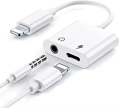 F.A 2 In 1 Lightning To 3.5Mm Headphone Jack Adapter Best For Lightning To Charg • $12.99