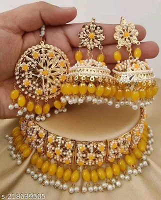 $26.99 • Buy Indian Punjabi Style Bollywood Fashion Earrings With Maang Tikka Bridal Jewelry