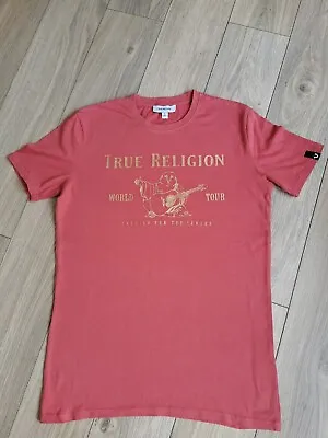 £5.30 • Buy Mens True Religion BUDDHA Salmon Cotton T-shirt, Size S (40in Chest)