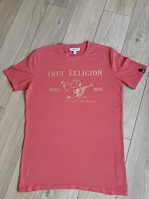 £5.30 • Buy Mens True Religion BUDDHA Salmon Cotton T-shirt, Size S (40in Chest)