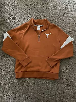 Victoria's Secret PINK Sweatshirt UT Texas LONGHORNS Quarter Zip Sequin Bling M • $15