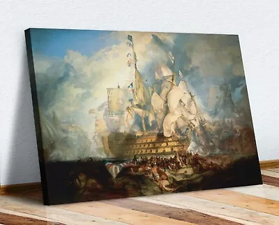 £64.99 • Buy CANVAS WALL ART PRINT ARTWORK J M W TURNER The Battle Of Trafalgar