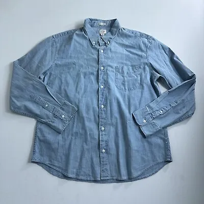 J Crew Shirt Light Weight Chambray Blue Denim Button Down Preppy Long Sleeve XL • $26.99