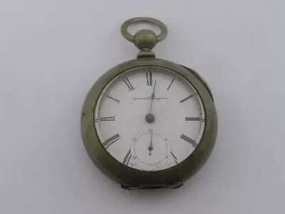 Vintage Elgin Pocket Watch Key Wind & Set Grade 7 7j 18s 56mm 1881 For Repair • $40