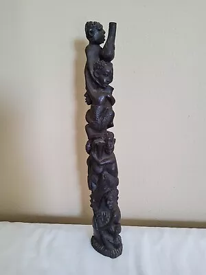 African Makonde Tree Of Life Wood Carving Art Ebony Sculpture 16  • $375