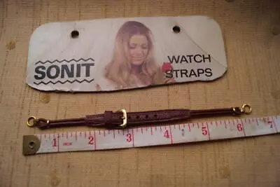 Vintage Nos  Tan Brown Leather Cocktail Watch Strap • £5.99