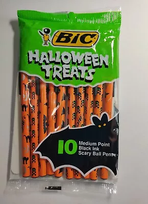 Vintage Bic Halloween Treats 10 Pens Medium Point Black Ink 1990 NOS • $21.99