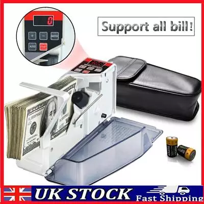 LED Display Cash Counting Handy Currency Money Counter With Leather Case (US) • £38.69