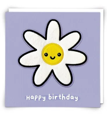 Redback Cards Happy Birthday Flower Card Reusable Peel Off Plushie Patch • £3.75