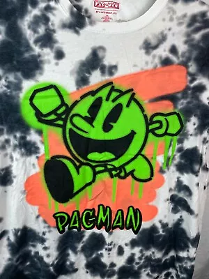 Pac-Man Vintage Tye-Dye Multi Color S/S T-Shirt Men Size XL Spray Paint Look VTG • $13.79