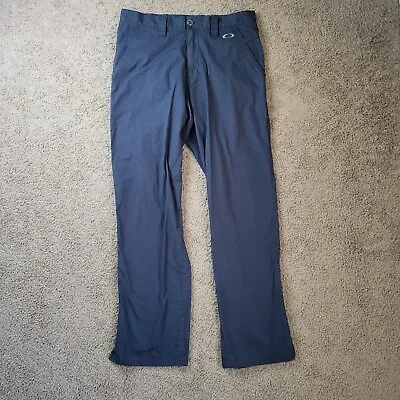 Oakley Pants Mens 3 Navy Blue Golf Slim Straight Performance Stretch Side Zip • $17.99