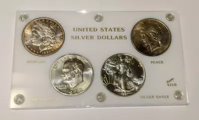 U.S. Silver Dollars Type Set: Morgan Peace Eisenhower Silver American Eagle • $108.58