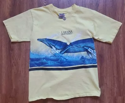 Vtg '87 Double Sided Graphic Hawaii Whale Single Stitch T Shirt Sz L Wrap Around • $34.99