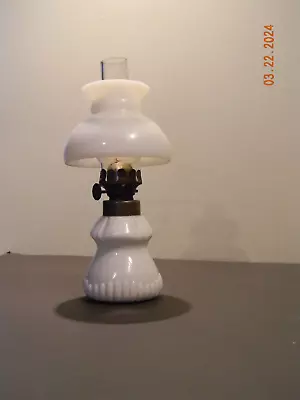 Miniature Oil Lamp Milkglass Complete • $34.95