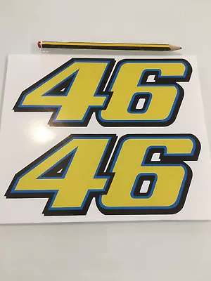 Large 2 X Valentino Rossi Sticker Number 46 Sticker Vinyl 190mm X 80mm • £3.99