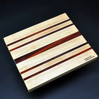Upstate NY Cutting Board 10 X 12 X 1 Handmade From Hard Maple And Exotic Padauk • $39.99