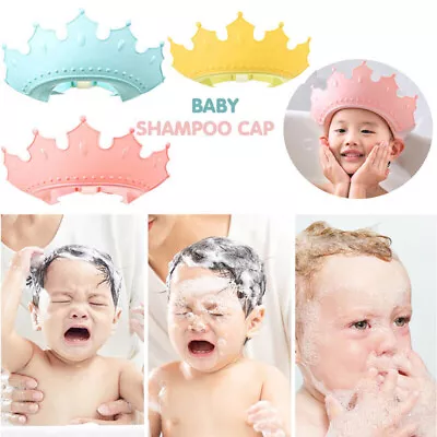 Baby Adjustable Hair Wash Hat Baby Shower Cap Children Kids Shampoo Shield Bath • £4.81