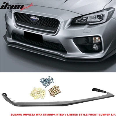$59.99 • Buy Fits 15-17 Subaru WRX STI V-Limited Style Front Bumper Lip Spoiler Unpainted PP