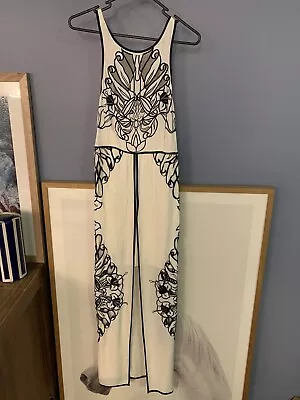 Alice McCall Black And White Embroidered Overlay Maxi Dress Size 10 • $70