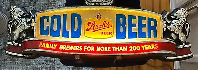 VINTAGE 1960s LARGE 38  STROH'S COLD BEER ADVERTISING LIGHTED SIGN • $74.99