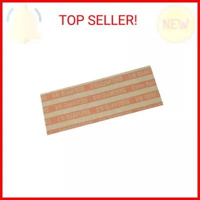 CONTROLTEK $10 Quarter Coin Wrapper Kraft/Orange 1000/Box (CNP57025) (560045) • $19.09