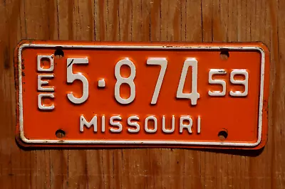 1959 Missouri MOTORCYCLE License Plate - Nice Quality • $152.99