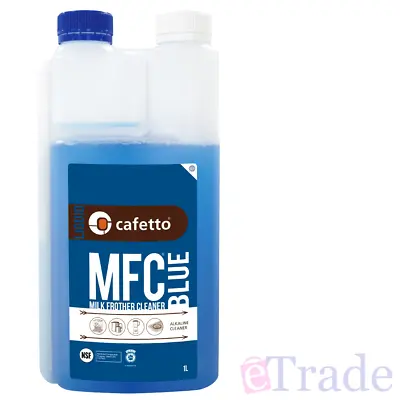 Cafetto Milk Frother Cleaner MFC Blue Alkaline 1L ** Cleans Descales & Sanitises • $26.90