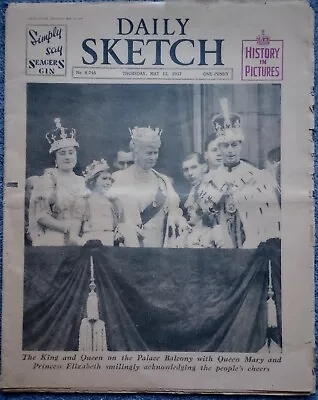 1937 King George Vi Coronation Issue Daily Sketch History In Pictures 13 May • £4.95